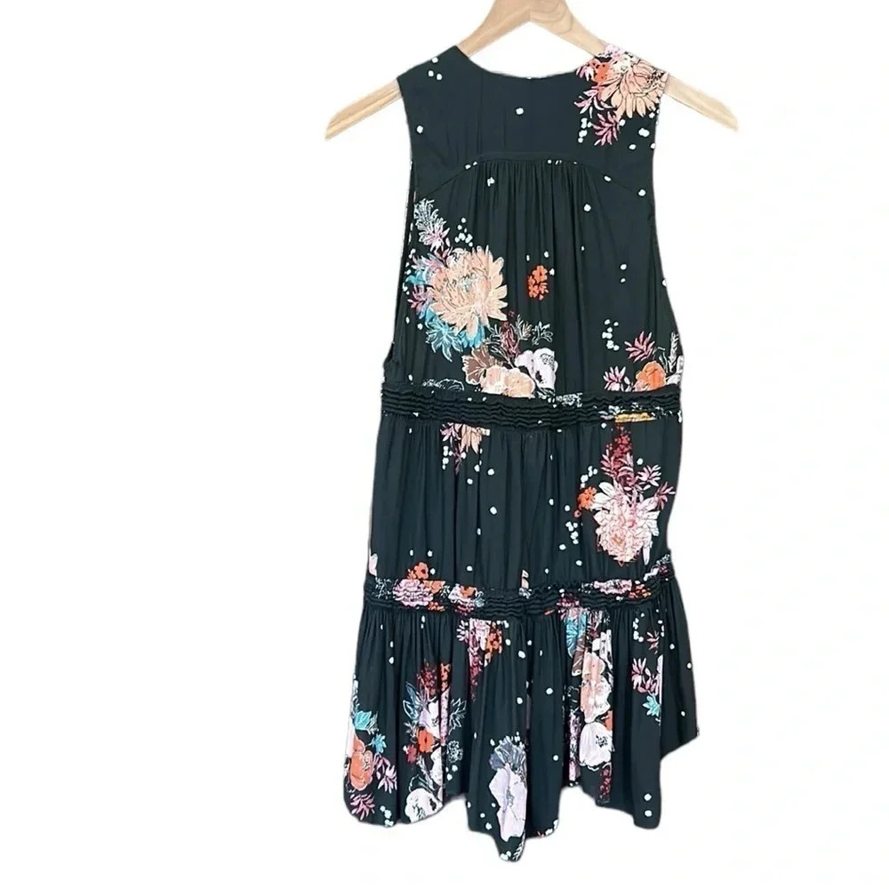 Free People Haze Floral V-Neck Tiered Tunic Top Size XS - Picture 4 of 9